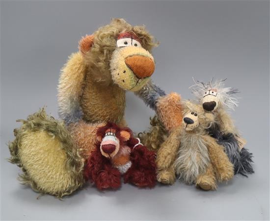 Lisa Durbach four Scruff Artist bears Tallest 40cm